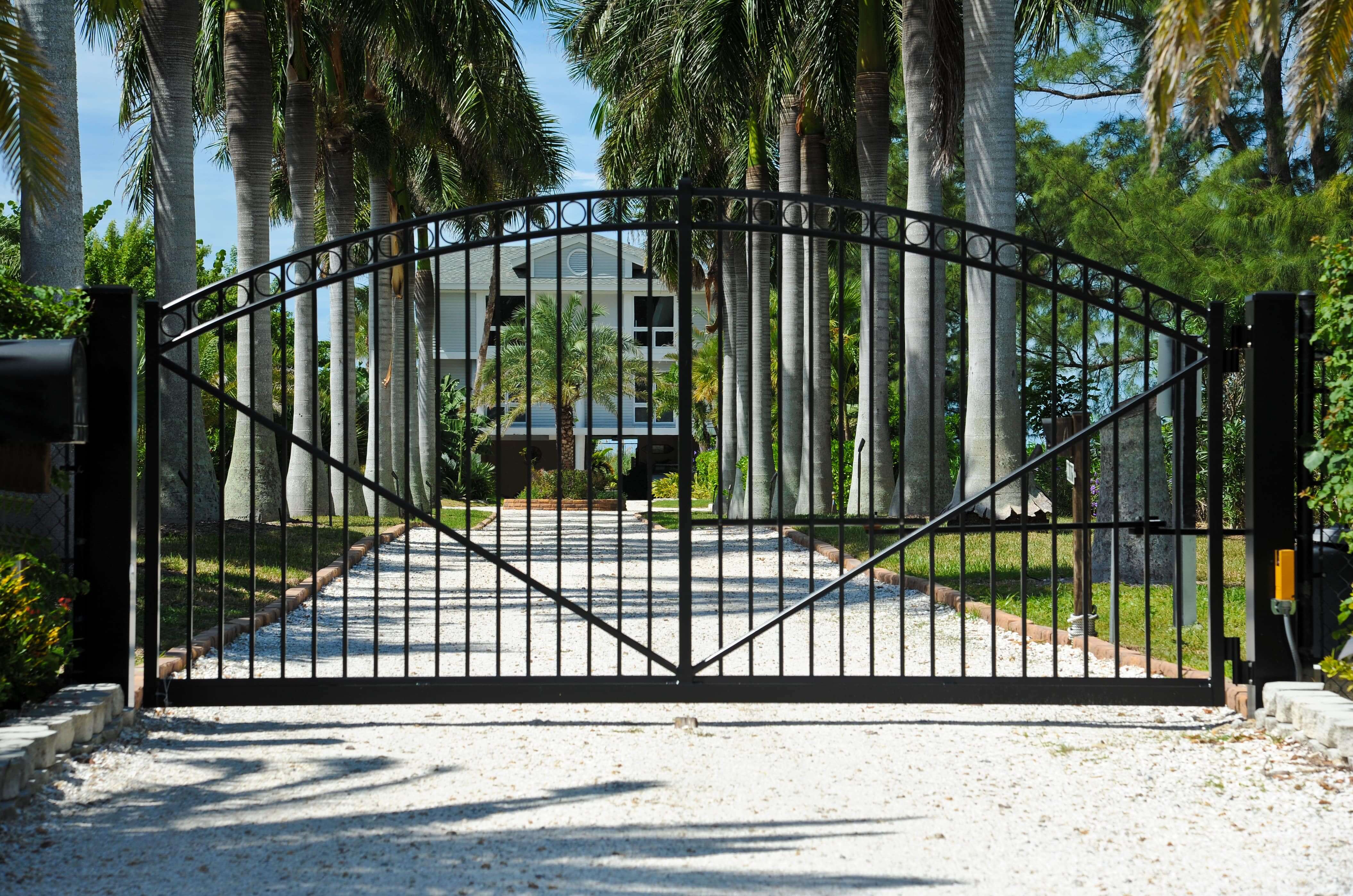 high end residence with security gate