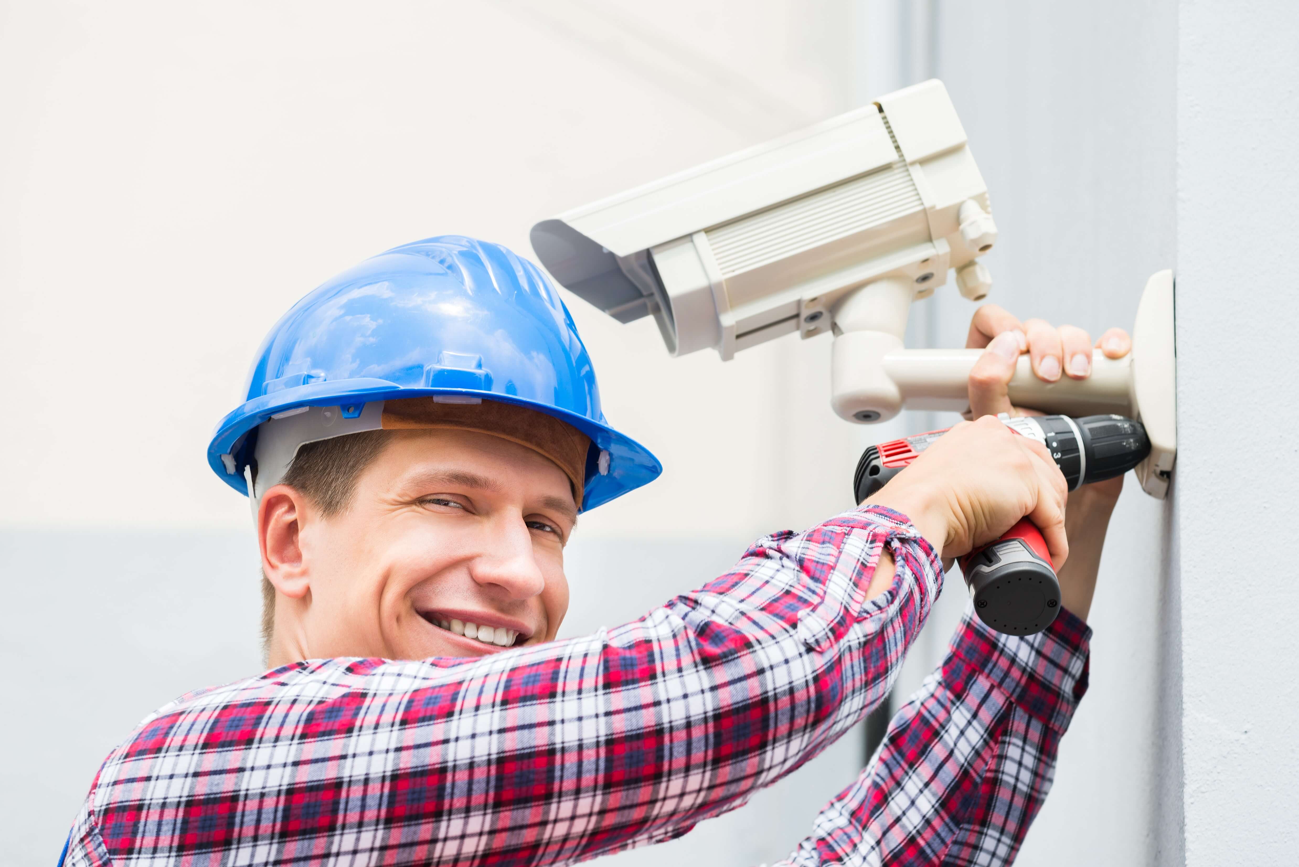 technician installing camera